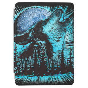 Howling Wolf Moon Pine Forest Art iPad Air Hülle
