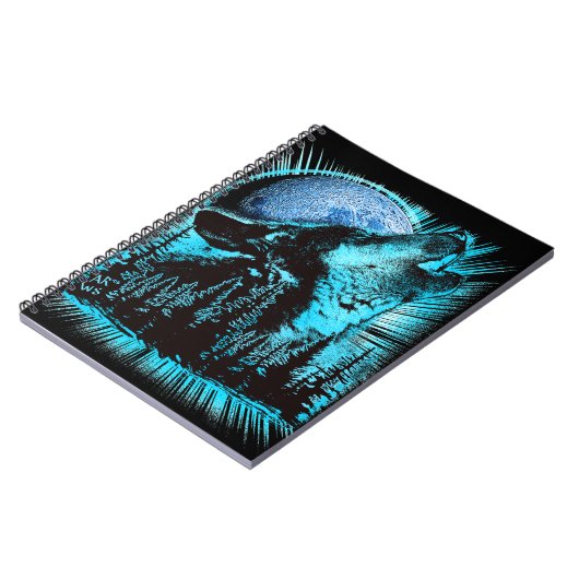 Howling Wolf Moon Pine Forest Notizblock (Linke Seite)