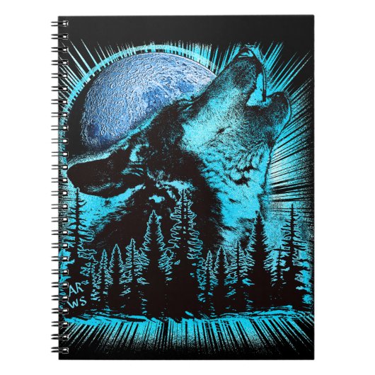 Howling Wolf Moon Pine Forest Notizblock (Vorderseite)