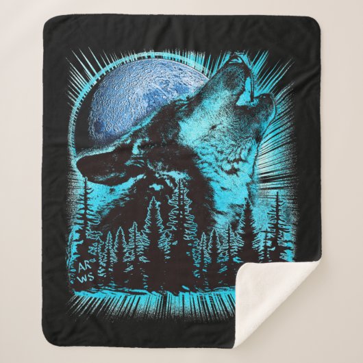 Howling Wolf Moon Pine Forest Sherpadecke (Vorderseite)