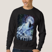 Howling Wolf Moon Wolves Winter Sweatshirt (Vorderseite)
