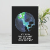 Howling Wolf Moonlight – Mystical Forest Night Wat Einladung (Stehend Vorderseite)