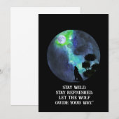 Howling Wolf Moonlight – Mystical Forest Night Wat Einladung (Vorne/Hinten)