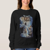 Howling Wolf Mountain Moon Unisex Sweatshirt (Vorderseite)
