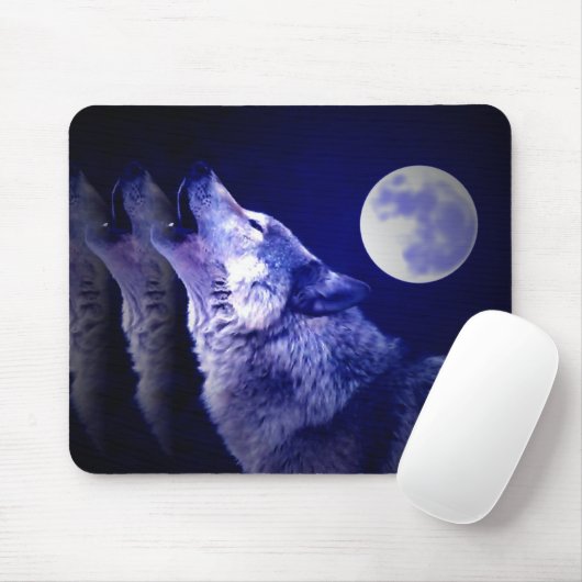 Howling Wolf Mousepad (Mit Mouse)