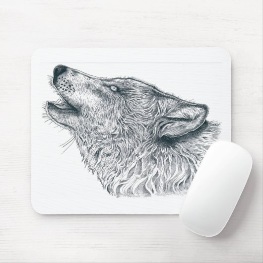 Howling Wolf Mousepad (Mit Mouse)