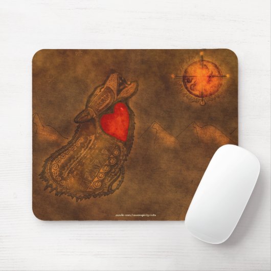 Howling Wolf Ojibwe Art Mousepad (Mit Mouse)