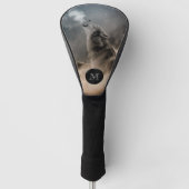 Howling Wolf Picture Monogram Golf Head Cover Golf Headcover (Vorderseite)