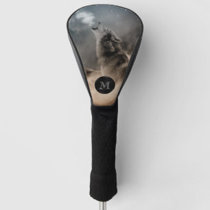 Howling Wolf Picture Monogram Golf Head Cover Headcover