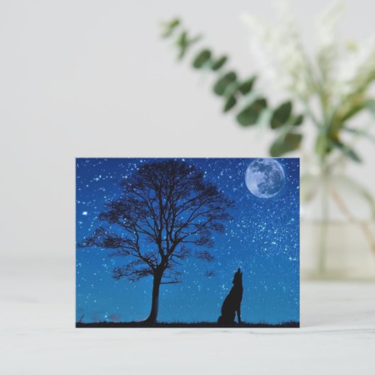 Howling Wolf Postcard Postkarte (Stehend Vorderseite)