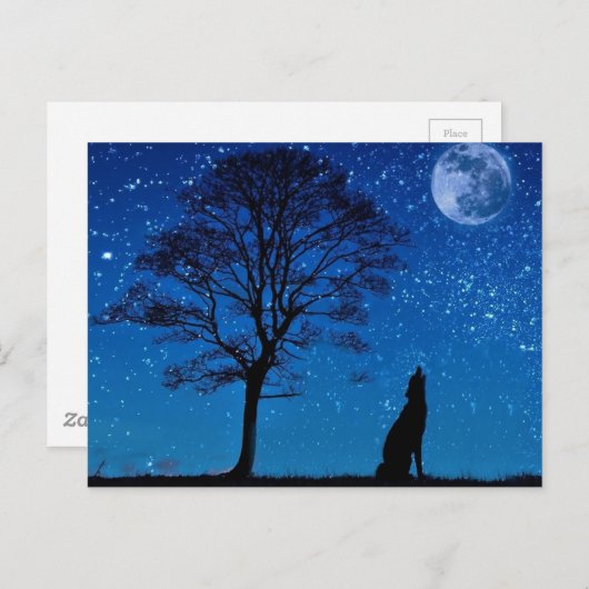 Howling Wolf Postcard Postkarte (Vorne/Hinten)