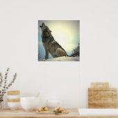 Howling Wolf Poster Print (Küche)