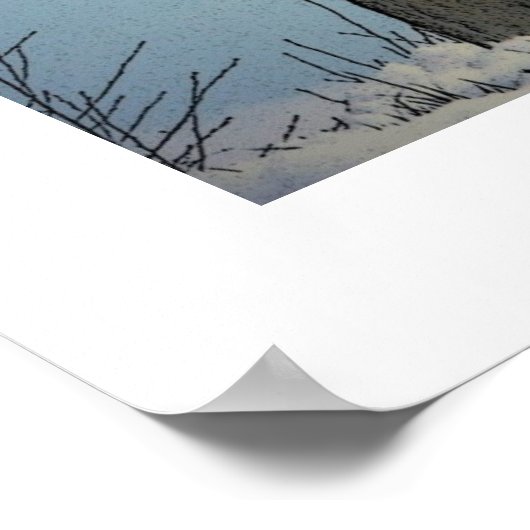 Howling Wolf Poster Print mit weißen Grenzen (Ecke)