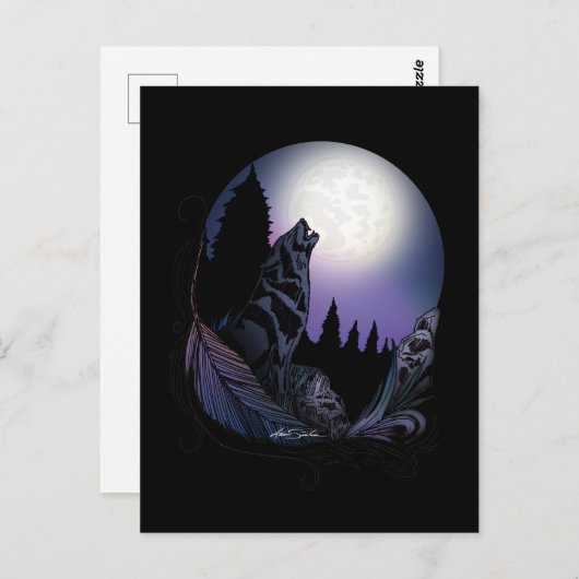 Howling Wolf Postkarte (Vorne/Hinten)