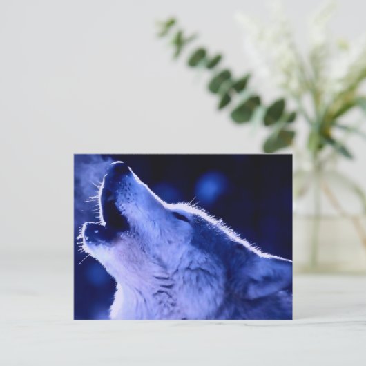 Howling Wolf Postkarte (Stehend Vorderseite)