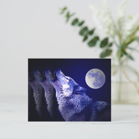 Howling Wolf Postkarte (Stehend Vorderseite)