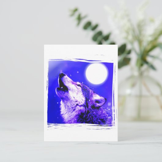 Howling Wolf Postkarte (Stehend Vorderseite)