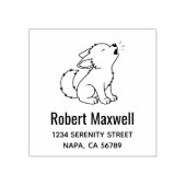 Howling Wolf Pup Address Gummistempel (Prägung)