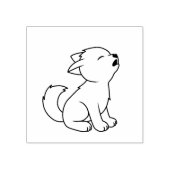 Howling Wolf Pup Color Me Gummistempel (Prägung)