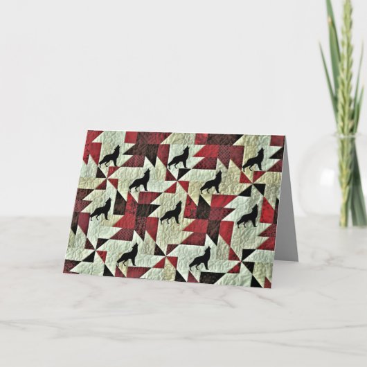 Howling Wolf Quilt Karte (Vorderseite)