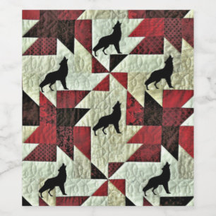 Howling Wolf Quilt Weinetikett