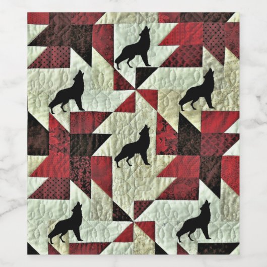 Howling Wolf Quilt Weinetikett (Einzelnes Label)