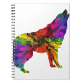 Howling Wolf Rainbow Notizblock (Vorderseite)