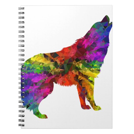 Howling Wolf Rainbow Notizblock (Vorderseite)