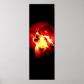 Howling Wolf & Red Moon Poster (Vorne)