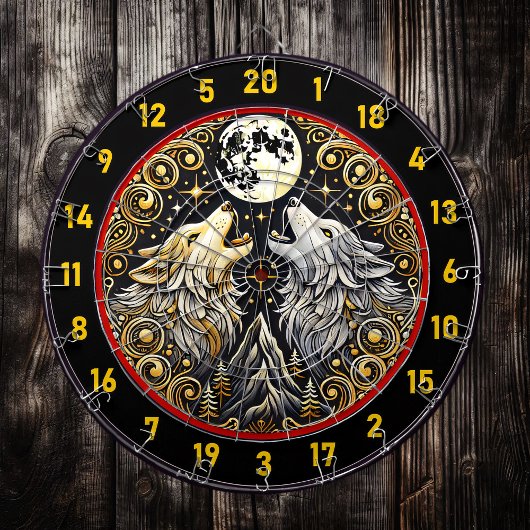 Howling Wolf repräsentiert Freiheit und Power Dartscheibe