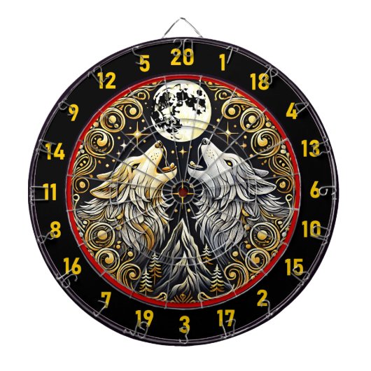 Howling Wolf repräsentiert Freiheit und Power Dartscheibe (vorne)