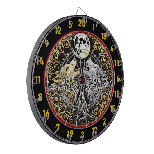 Howling Wolf repräsentiert Freiheit und Power Dartscheibe (Vorderseite Links)