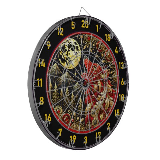 Howling Wolf repräsentiert Freiheit und Power Dartscheibe (Vorderseite Links)