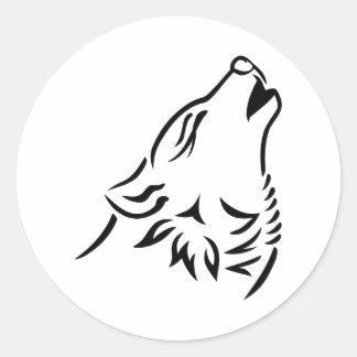 Howling Wolf Runder Aufkleber