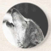 Howling Wolf Sandstein Untersetzer (Vorne)