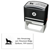 Howling Wolf Sihouette Rustic Permastempel (Beispiel)