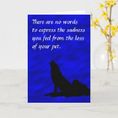 Howling Wolf Silhouette Beileid für den Verlust vo Karte (Gelbe Blume)