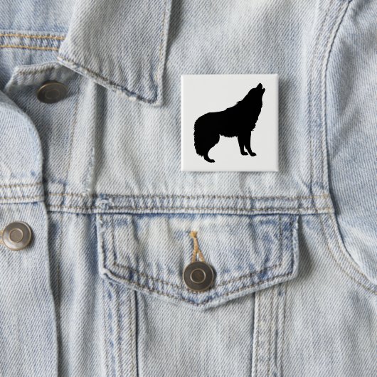 Howling Wolf Silhouette Button (Beispiel)