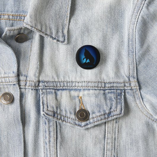 Howling Wolf Silhouette Button (Beispiel)