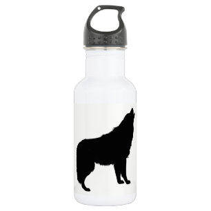 Howling Wolf Silhouette Edelstahlflasche