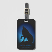 Howling Wolf Silhouette Gepäckanhänger (Vorderseite Vertikal)