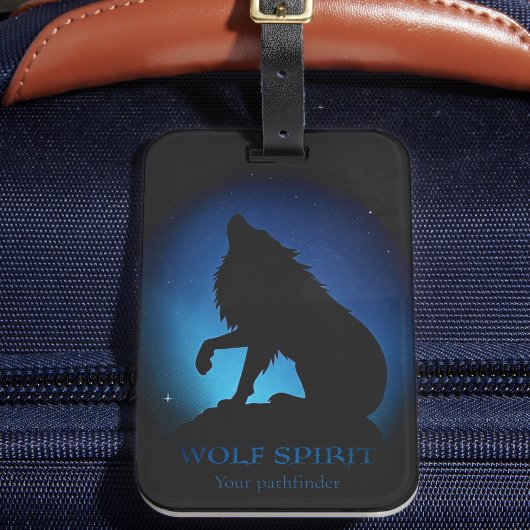 Howling Wolf Silhouette Gepäckanhänger