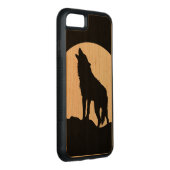 Howling Wolf Silhouette Holz iPhone 6 Carved Wood iPhone Hülle (Rechts)