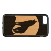 Howling Wolf Silhouette Holz iPhone 6 Carved Wood iPhone Hülle (Rückseite (Horizontal))