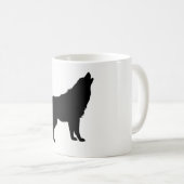Howling Wolf Silhouette Kaffeetasse (VorderseiteRechts)