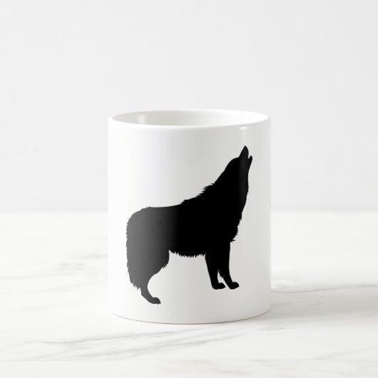 Howling Wolf Silhouette Kaffeetasse (Mittel)