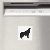 Howling Wolf Silhouette Magnet (In Situ (Geschirrspüler))