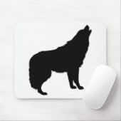 Howling Wolf Silhouette Mousepad (Mit Mouse)
