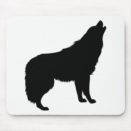 Howling Wolf Silhouette Mousepad (Vorne)