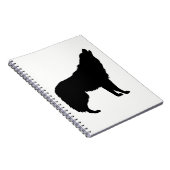 Howling Wolf Silhouette Notizblock (Rechte Seite)